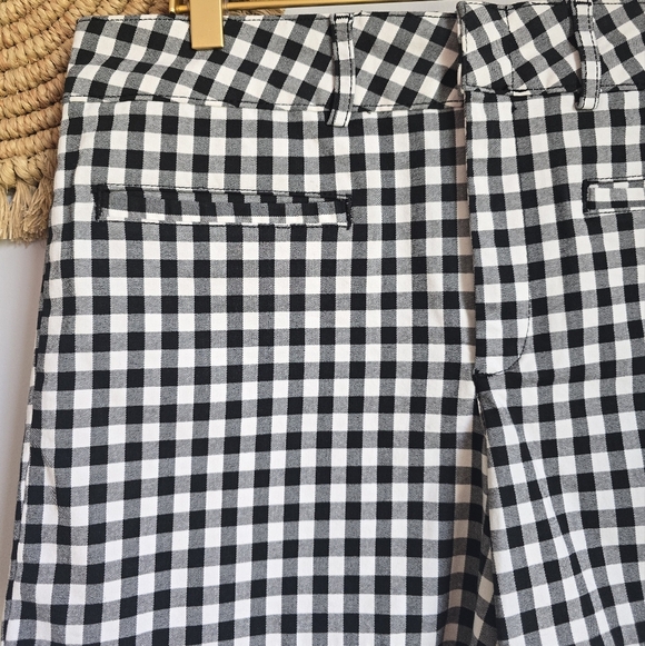 Anthropologie New Picnic Gingham Black White High Waist Twill Shorts SZ 30 - Picture 3 of 9